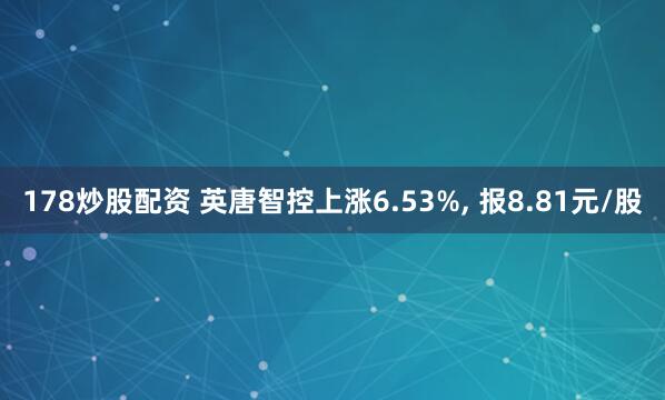 178炒股配资 英唐智控上涨6.53%, 报8.81元/股